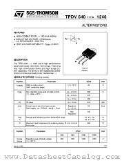 TPDV1240 datasheet pdf SGS Thomson Microelectronics