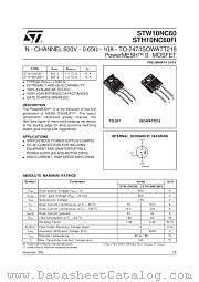 STH10NC60FI datasheet pdf SGS Thomson Microelectronics
