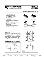 M74HC00C1R datasheet pdf SGS Thomson Microelectronics