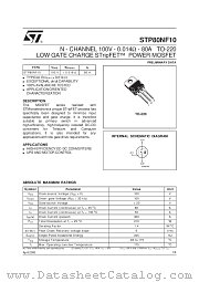 STP80NF10 datasheet pdf SGS Thomson Microelectronics