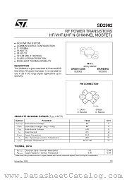 SD2902 datasheet pdf SGS Thomson Microelectronics