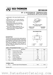 SD1542-04 datasheet pdf SGS Thomson Microelectronics