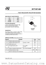 BYT16P-400 datasheet pdf SGS Thomson Microelectronics