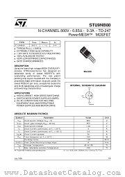 STU9NB80 datasheet pdf SGS Thomson Microelectronics