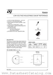 TS431 datasheet pdf SGS Thomson Microelectronics