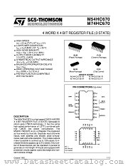 M54HC670 datasheet pdf SGS Thomson Microelectronics