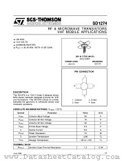 SD1274 datasheet pdf SGS Thomson Microelectronics