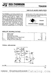 TDA2030H datasheet pdf SGS Thomson Microelectronics