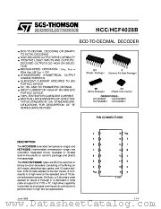 HCF4028B datasheet pdf SGS Thomson Microelectronics