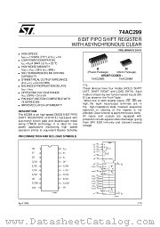 74AC299 datasheet pdf SGS Thomson Microelectronics