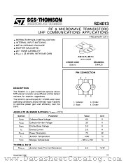 SD4013 datasheet pdf SGS Thomson Microelectronics