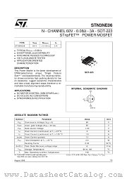STN3NE06 datasheet pdf SGS Thomson Microelectronics