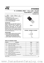 STW6NB90 datasheet pdf SGS Thomson Microelectronics