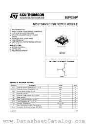 BUV298V datasheet pdf SGS Thomson Microelectronics