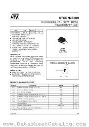 STGD7NB60H datasheet pdf SGS Thomson Microelectronics