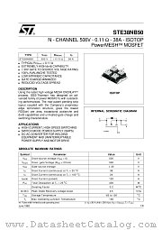 STE38NB50 datasheet pdf SGS Thomson Microelectronics