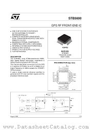 STB5600 datasheet pdf SGS Thomson Microelectronics