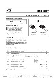 STPS1045F datasheet pdf SGS Thomson Microelectronics