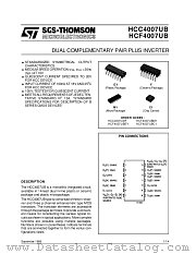 HCC4007UB datasheet pdf SGS Thomson Microelectronics