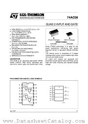 74AC08 datasheet pdf SGS Thomson Microelectronics