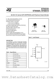 ST95010 datasheet pdf SGS Thomson Microelectronics