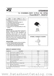 STD5NB30 datasheet pdf SGS Thomson Microelectronics