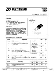T820W datasheet pdf SGS Thomson Microelectronics