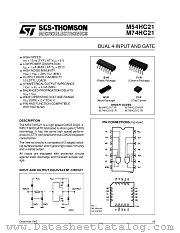 M74HC21 datasheet pdf SGS Thomson Microelectronics