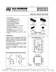 M74HC4075 datasheet pdf SGS Thomson Microelectronics