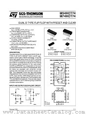 M54HCT74 datasheet pdf SGS Thomson Microelectronics