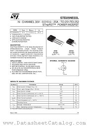 STD25NE03L datasheet pdf SGS Thomson Microelectronics