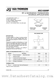 MSC1000MP datasheet pdf SGS Thomson Microelectronics