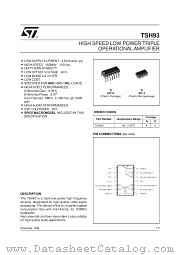 TSH93 datasheet pdf SGS Thomson Microelectronics