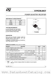 STPS20L60CT datasheet pdf SGS Thomson Microelectronics