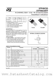 STP4NC50FP datasheet pdf SGS Thomson Microelectronics