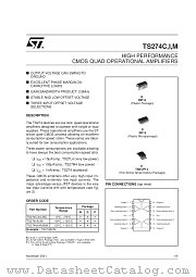 TS274BCN datasheet pdf SGS Thomson Microelectronics