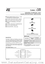 TL084BCDT datasheet pdf SGS Thomson Microelectronics