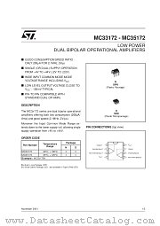 MC33172D datasheet pdf SGS Thomson Microelectronics