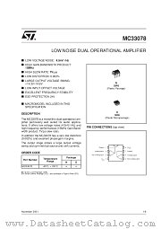 MC33078N datasheet pdf SGS Thomson Microelectronics