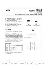 MC3403PT datasheet pdf SGS Thomson Microelectronics