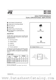 MC1458IDT datasheet pdf SGS Thomson Microelectronics