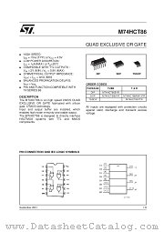 M74HCT86TTR datasheet pdf SGS Thomson Microelectronics