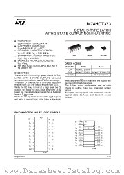 M74HCT373M1R datasheet pdf SGS Thomson Microelectronics