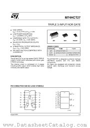 M74HCT27B1R datasheet pdf SGS Thomson Microelectronics