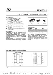 M74HCT257M1R datasheet pdf SGS Thomson Microelectronics