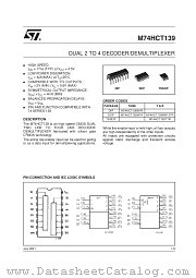 M74HCT139RM13TR datasheet pdf SGS Thomson Microelectronics