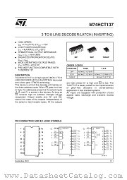 M74HCT137B1R datasheet pdf SGS Thomson Microelectronics