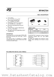M74HCT04TTR datasheet pdf SGS Thomson Microelectronics