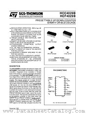 HCF4029M013TR datasheet pdf SGS Thomson Microelectronics