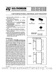 HCF40194BEY datasheet pdf SGS Thomson Microelectronics